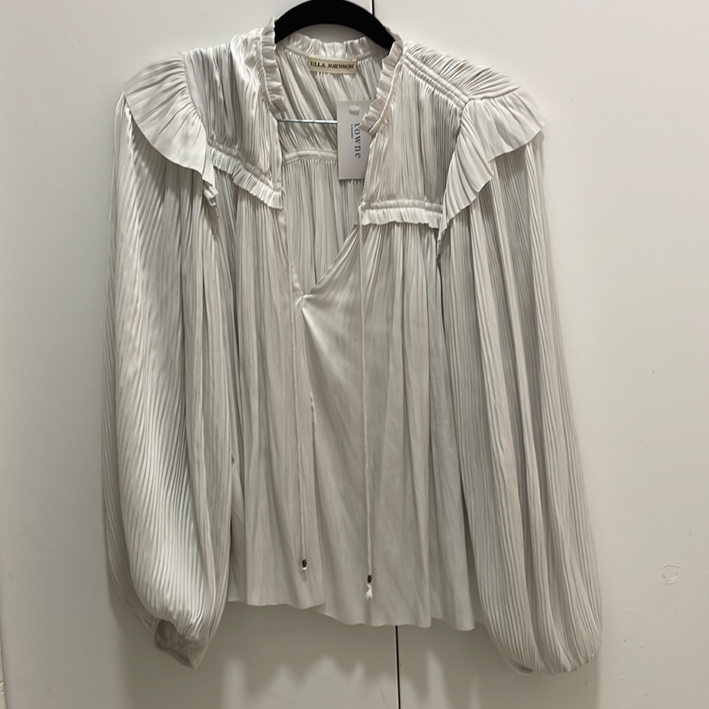 Ulla Johnson Light Grey Long Sleeve Blouse